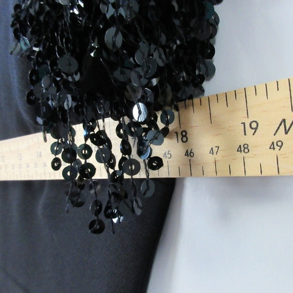 Kate Spade Sequin Fringe Sleeve Swing Dress 6 Black Cocktail Party Designer 430 - Picture 11 of 14
